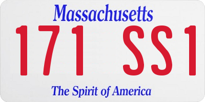 MA license plate 171SS1