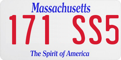MA license plate 171SS5