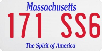 MA license plate 171SS6