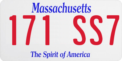 MA license plate 171SS7