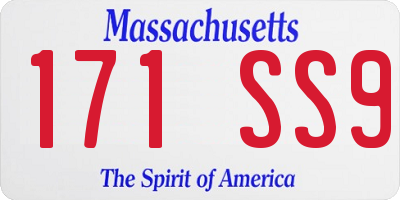 MA license plate 171SS9