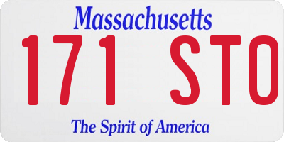 MA license plate 171ST0