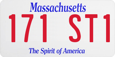 MA license plate 171ST1