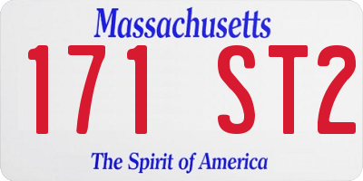 MA license plate 171ST2