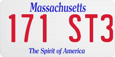 MA license plate 171ST3