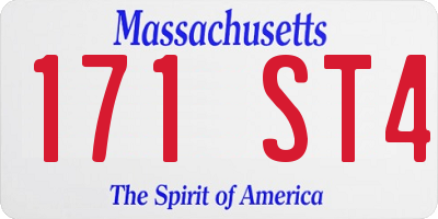 MA license plate 171ST4