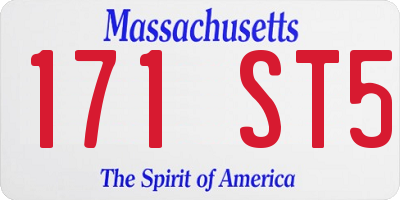 MA license plate 171ST5
