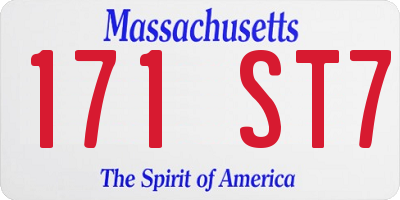 MA license plate 171ST7