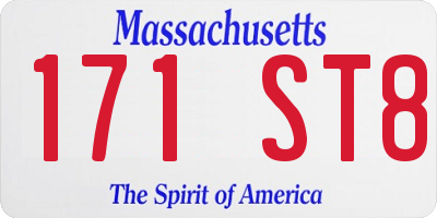MA license plate 171ST8