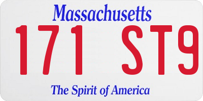 MA license plate 171ST9