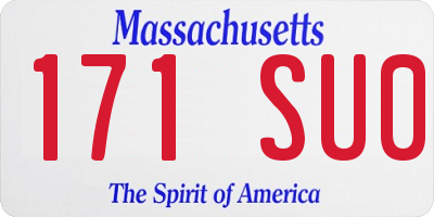MA license plate 171SU0