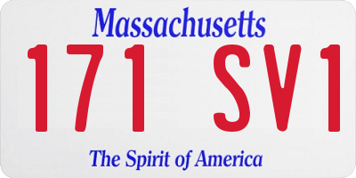 MA license plate 171SV1