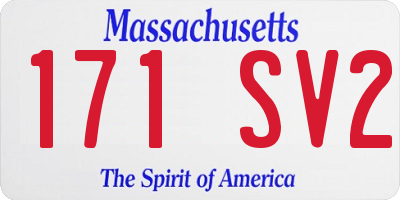 MA license plate 171SV2