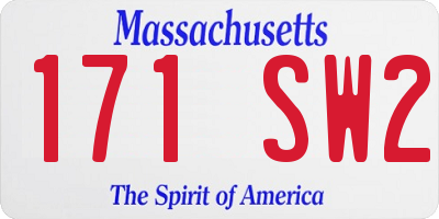 MA license plate 171SW2