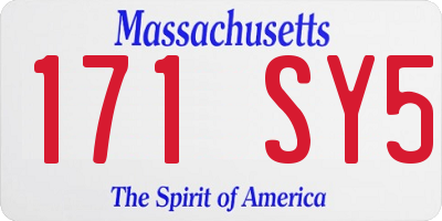 MA license plate 171SY5
