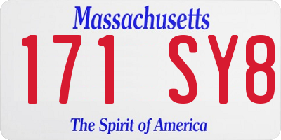 MA license plate 171SY8