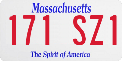 MA license plate 171SZ1