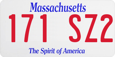 MA license plate 171SZ2