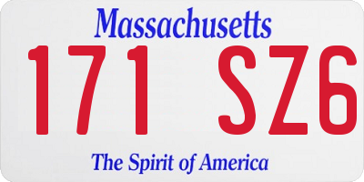 MA license plate 171SZ6
