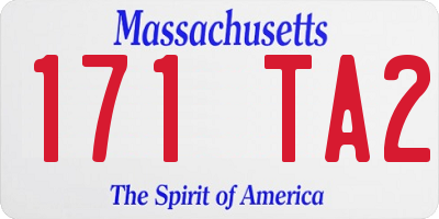 MA license plate 171TA2
