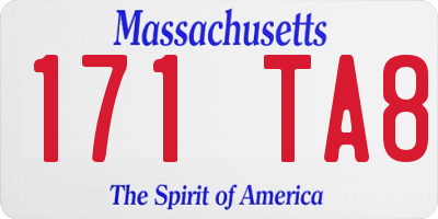 MA license plate 171TA8
