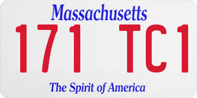 MA license plate 171TC1