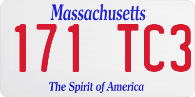 MA license plate 171TC3
