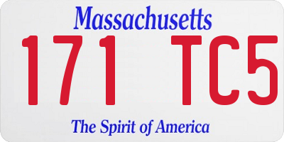 MA license plate 171TC5