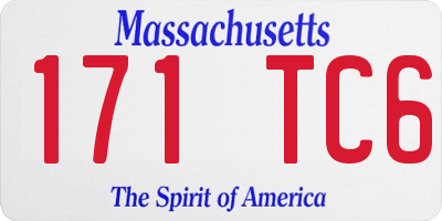 MA license plate 171TC6