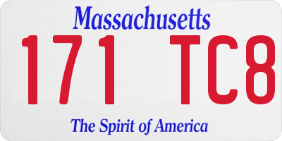 MA license plate 171TC8