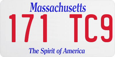 MA license plate 171TC9