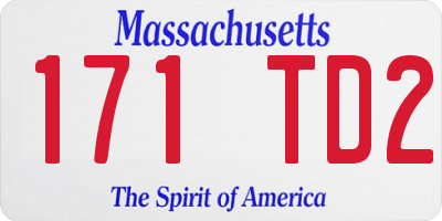 MA license plate 171TD2