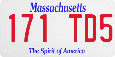 MA license plate 171TD5