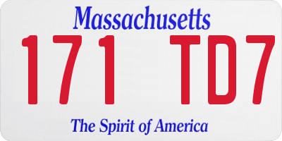 MA license plate 171TD7