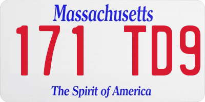 MA license plate 171TD9