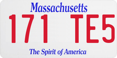 MA license plate 171TE5