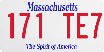 MA license plate 171TE7