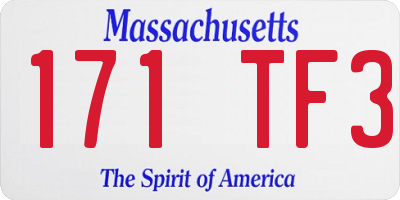 MA license plate 171TF3