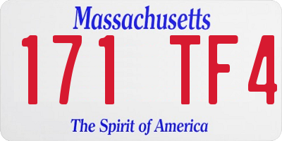 MA license plate 171TF4