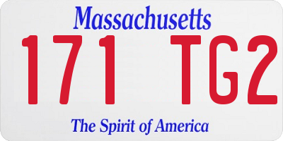 MA license plate 171TG2