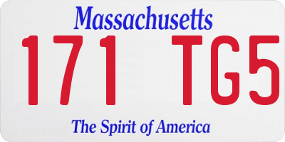 MA license plate 171TG5