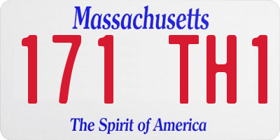 MA license plate 171TH1