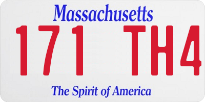 MA license plate 171TH4