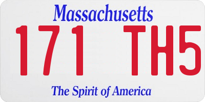 MA license plate 171TH5