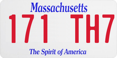 MA license plate 171TH7