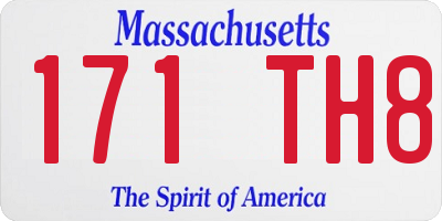 MA license plate 171TH8