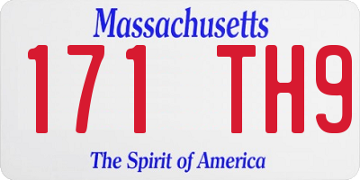 MA license plate 171TH9