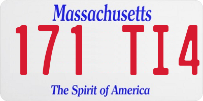 MA license plate 171TI4