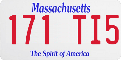 MA license plate 171TI5