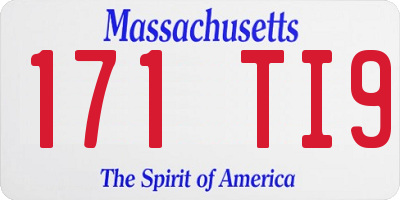 MA license plate 171TI9